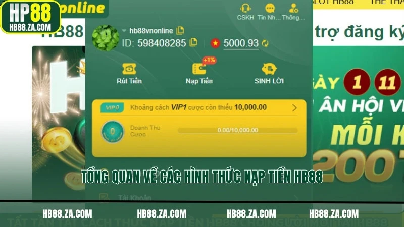 Tổng quan về các hình thức nạp tiền HB88